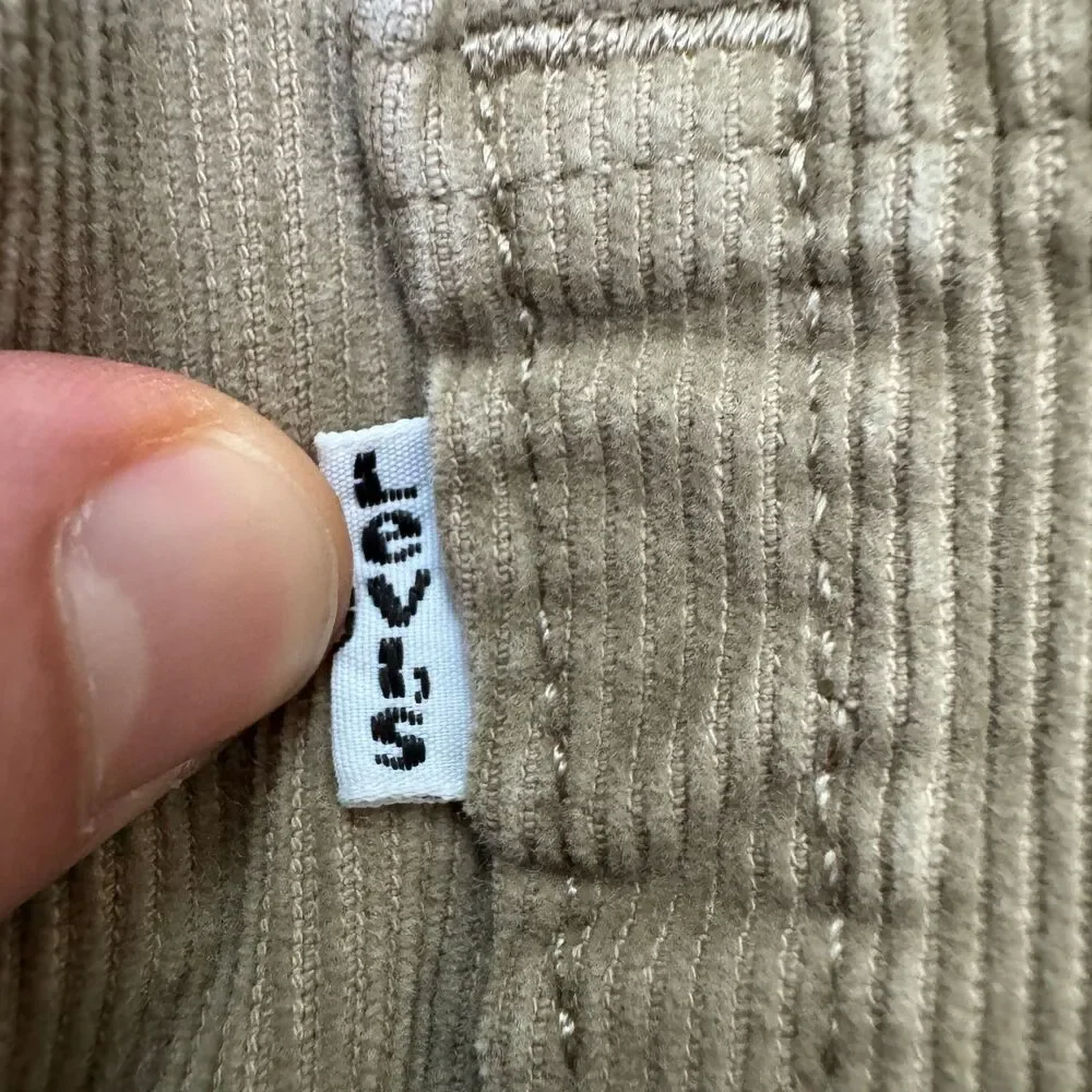Levi's 502 Corduroy Straight Pants Mens 31 Brown Cord Tan Cotton Stretch Casual